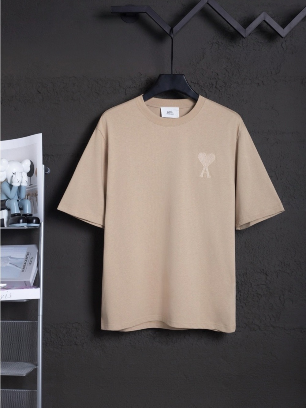 AMI Paris Khaki Cotton T Shirt Oversized Casual